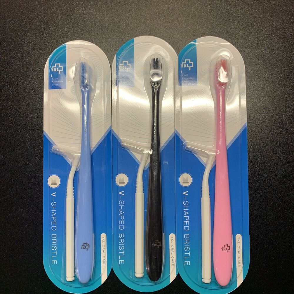3 pack Y-kelin V-Shaped Orthodontic Toothbrush Soft Bristle